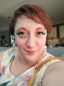 photo of customer wearing earrings