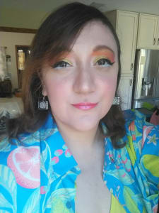 photo of customer wearing earrings