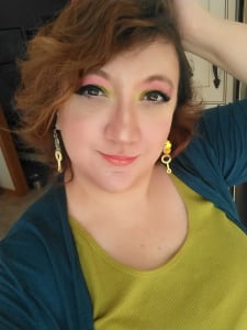 photo of customer wearing earrings