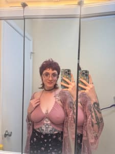 photo of customer wearing earrings