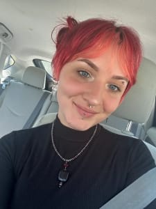 photo of customer wearing earrings