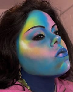photo of customer wearing earrings