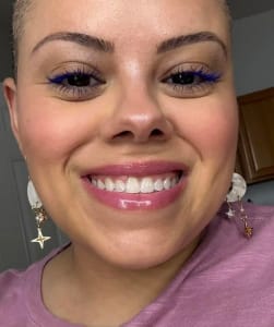 photo of customer wearing earrings