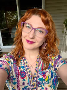 photo of customer wearing earrings