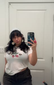 photo of customer wearing earrings