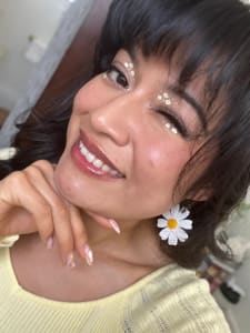 photo of customer wearing earrings