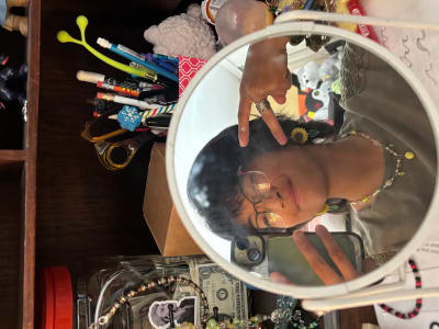 photo of customer wearing earrings