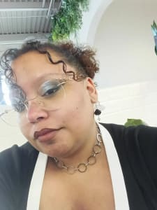 photo of customer wearing earrings
