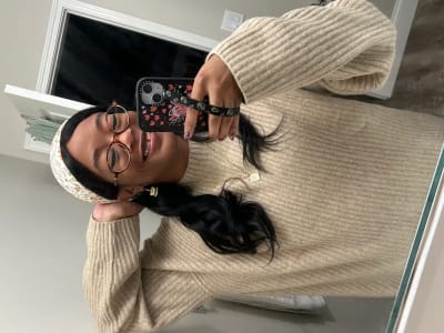 photo of customer wearing earrings