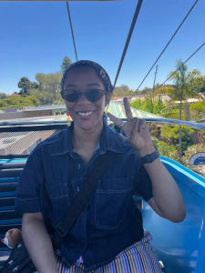 photo of customer wearing earrings