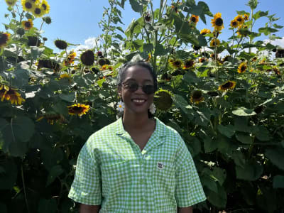 photo of customer wearing earrings