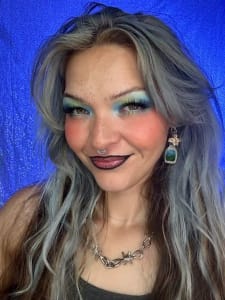 photo of customer wearing earrings