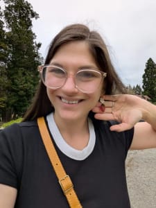 photo of customer wearing earrings