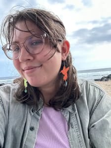 photo of customer wearing earrings