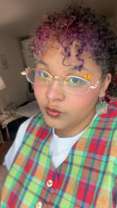 photo of customer wearing earrings