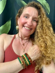 photo of customer wearing earrings