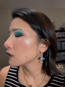 photo of customer wearing earrings