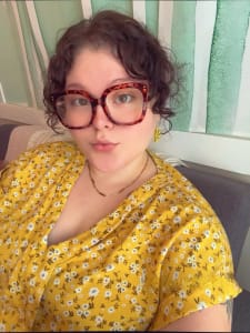 photo of customer wearing earrings