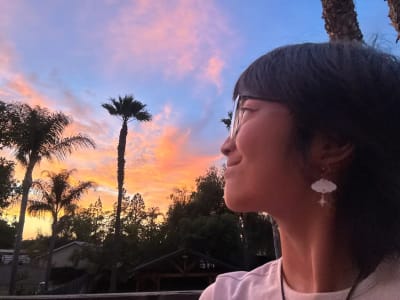 photo of customer wearing earrings