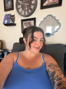 photo of customer wearing earrings