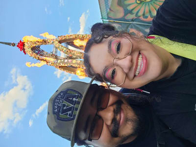 photo of customer wearing earrings