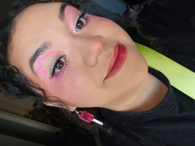 photo of customer wearing earrings