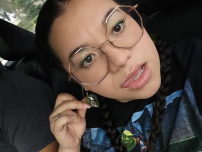 photo of customer wearing earrings