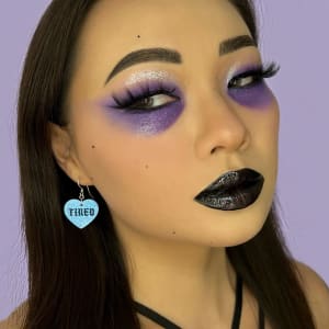 photo of customer wearing earrings