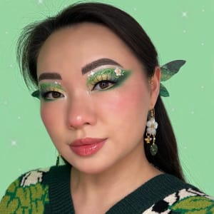 photo of customer wearing earrings