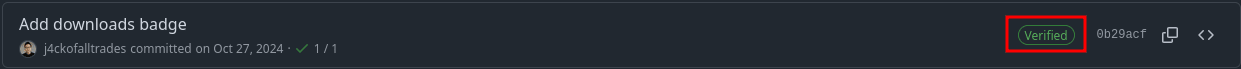 GitHub verified commit