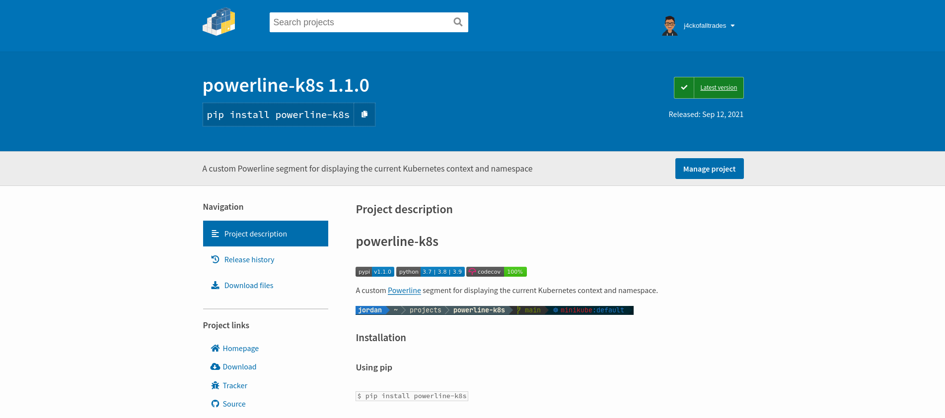 Sample package in the PyPI registry