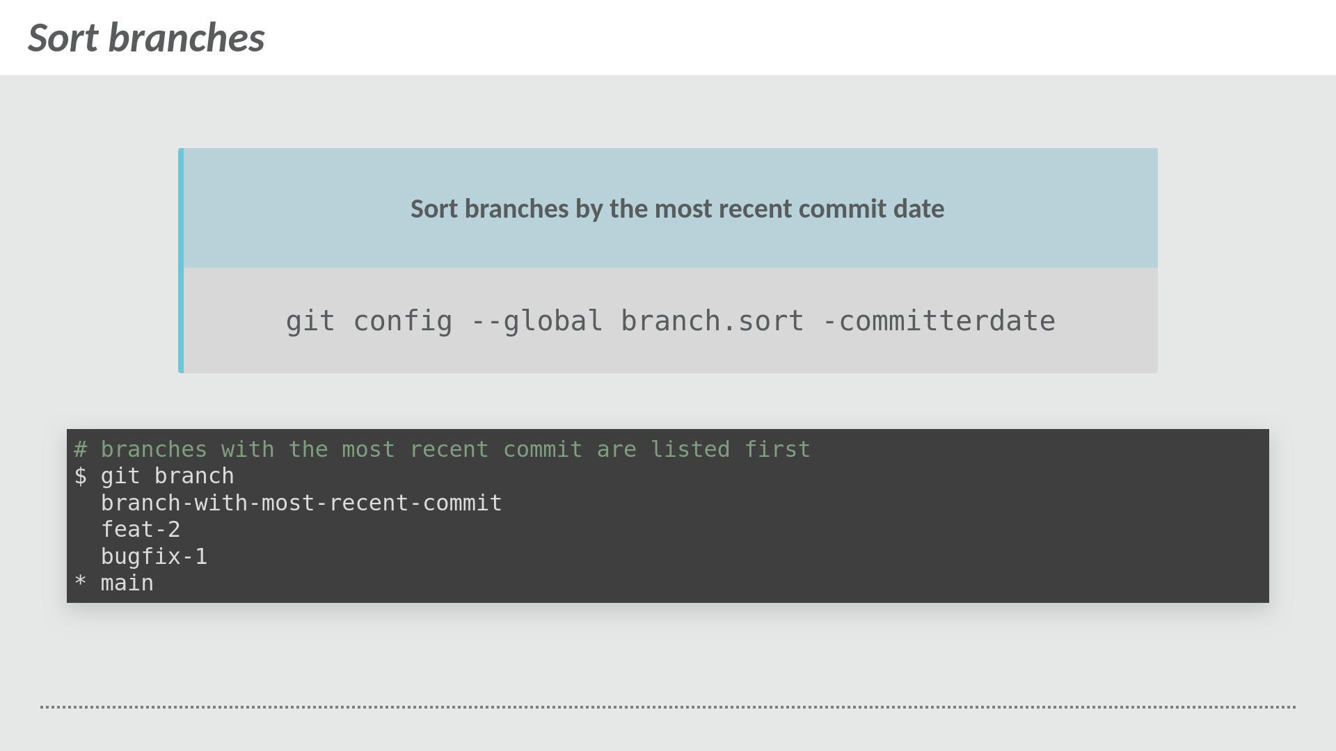 Sorting git branches by commit date