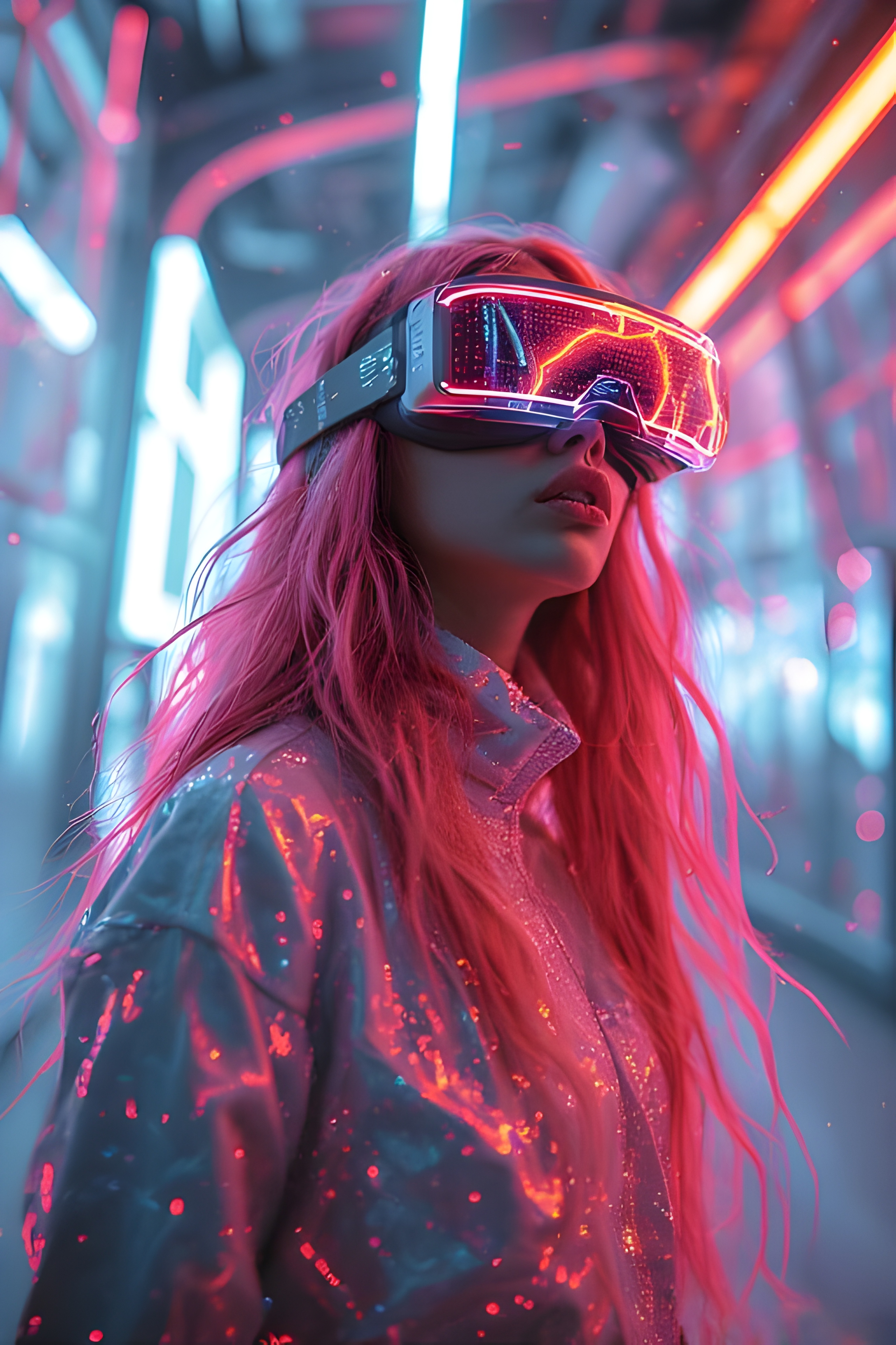 Cyberpunk Neon Sunglasses Girl