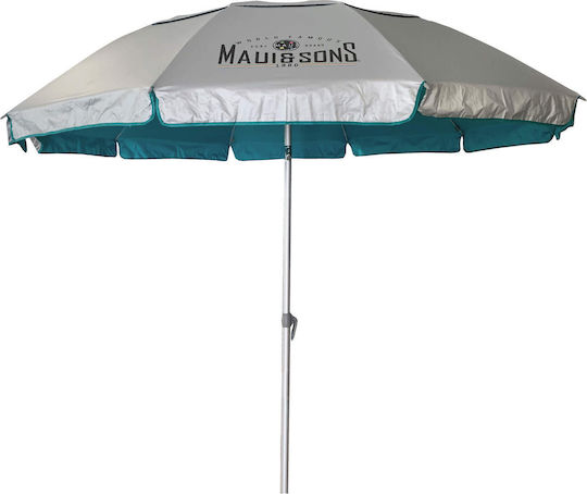 Maui & Sons Σπαστή Ομπρέλα Θαλάσσης Αλουμινίου Διαμέτρου 2.2m με UV Προστασία και Αεραγωγό Πετρόλ