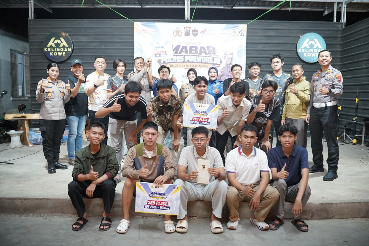Cetak Wadah Positif Tekan Angka Tawuran, Polres Purworejo Sukses Gelar Turnamen E-Sport Mabar Mobile Legends