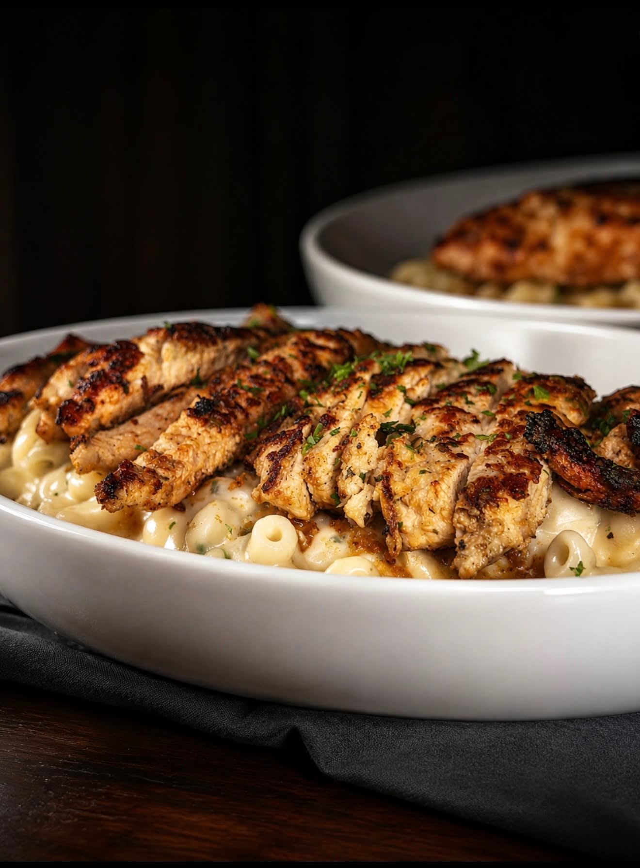 Grilled chicken mac for a group