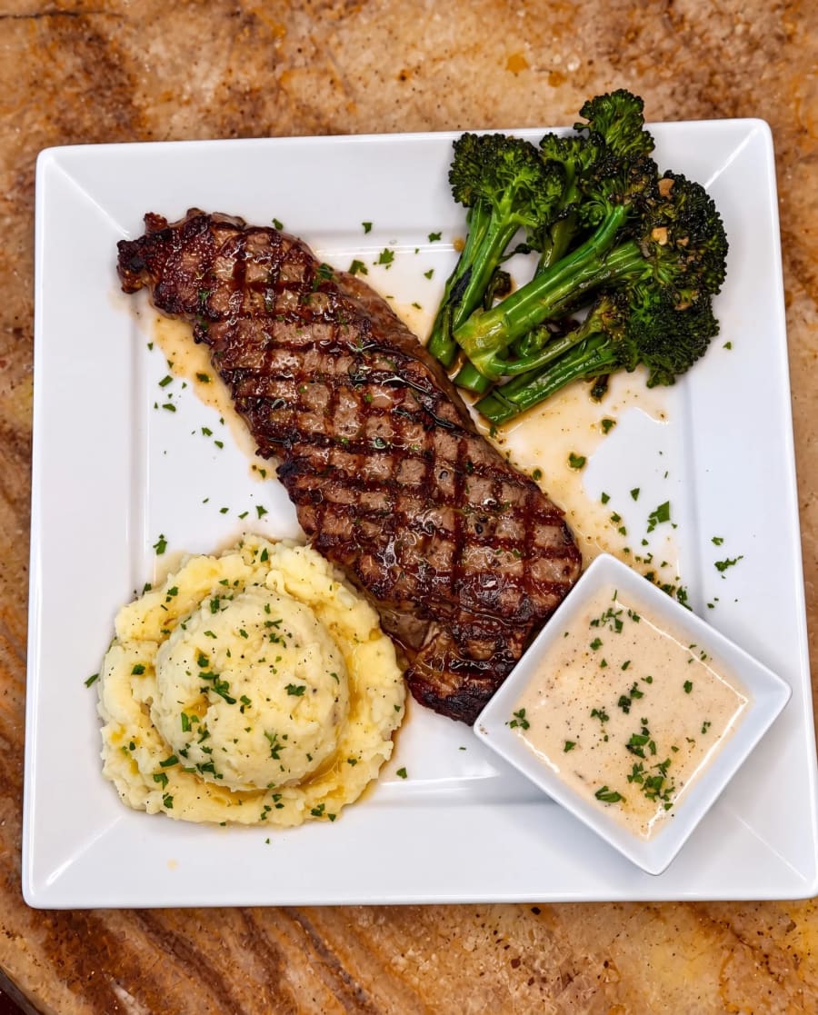 Grilled strip steak