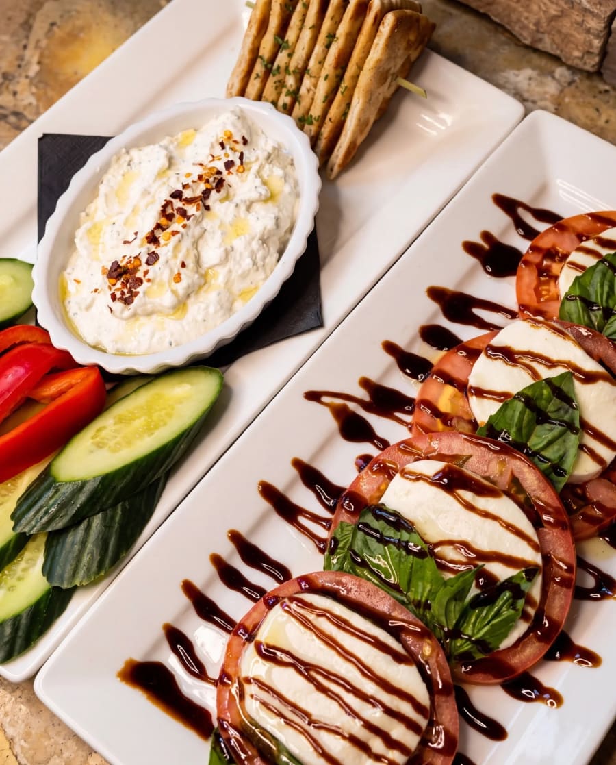 Feta dip and caprese