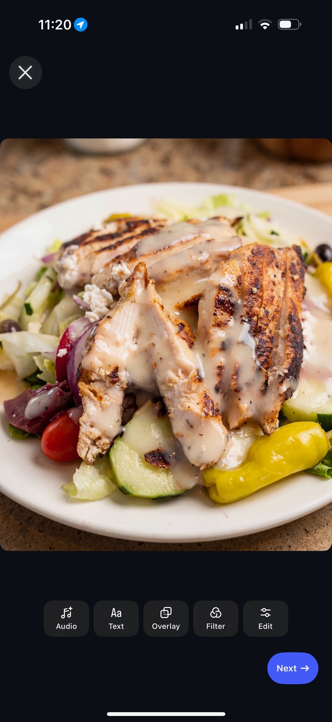 Grilled chicken Greek salad