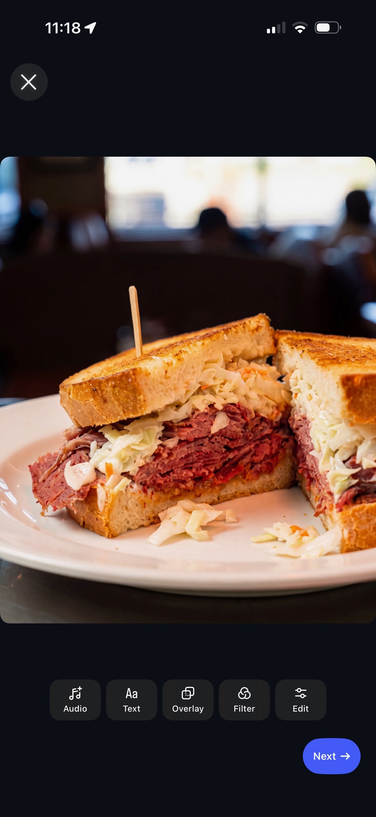 Corned beef and slaw on grilled rye