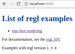 The screen you should see if you visit localhost:8080