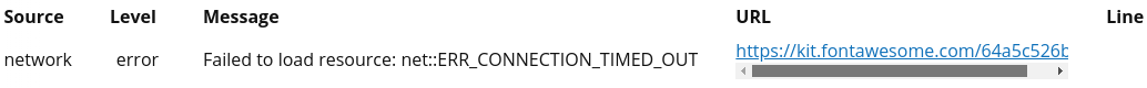 Console Log when connection to kit.fontawesome.com times out