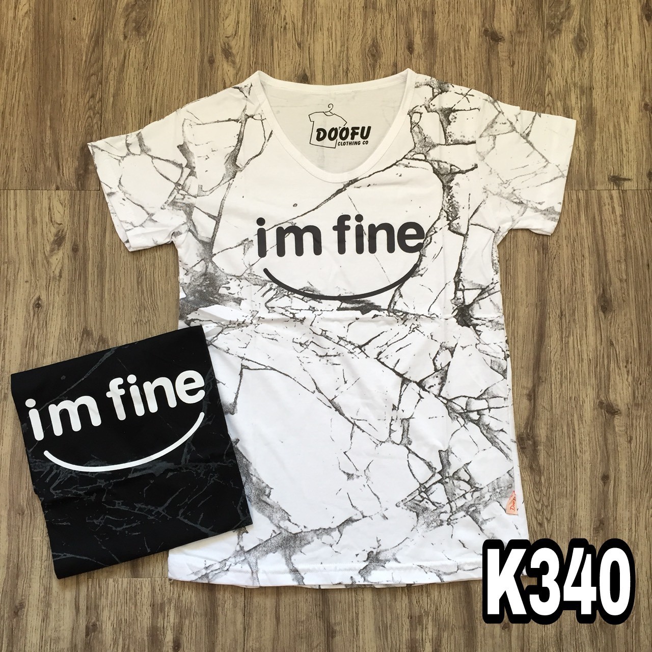 K340 - Kaos / Tumblr Tee / T-Shirt Wanita / Cewek Im Fine Abstrack