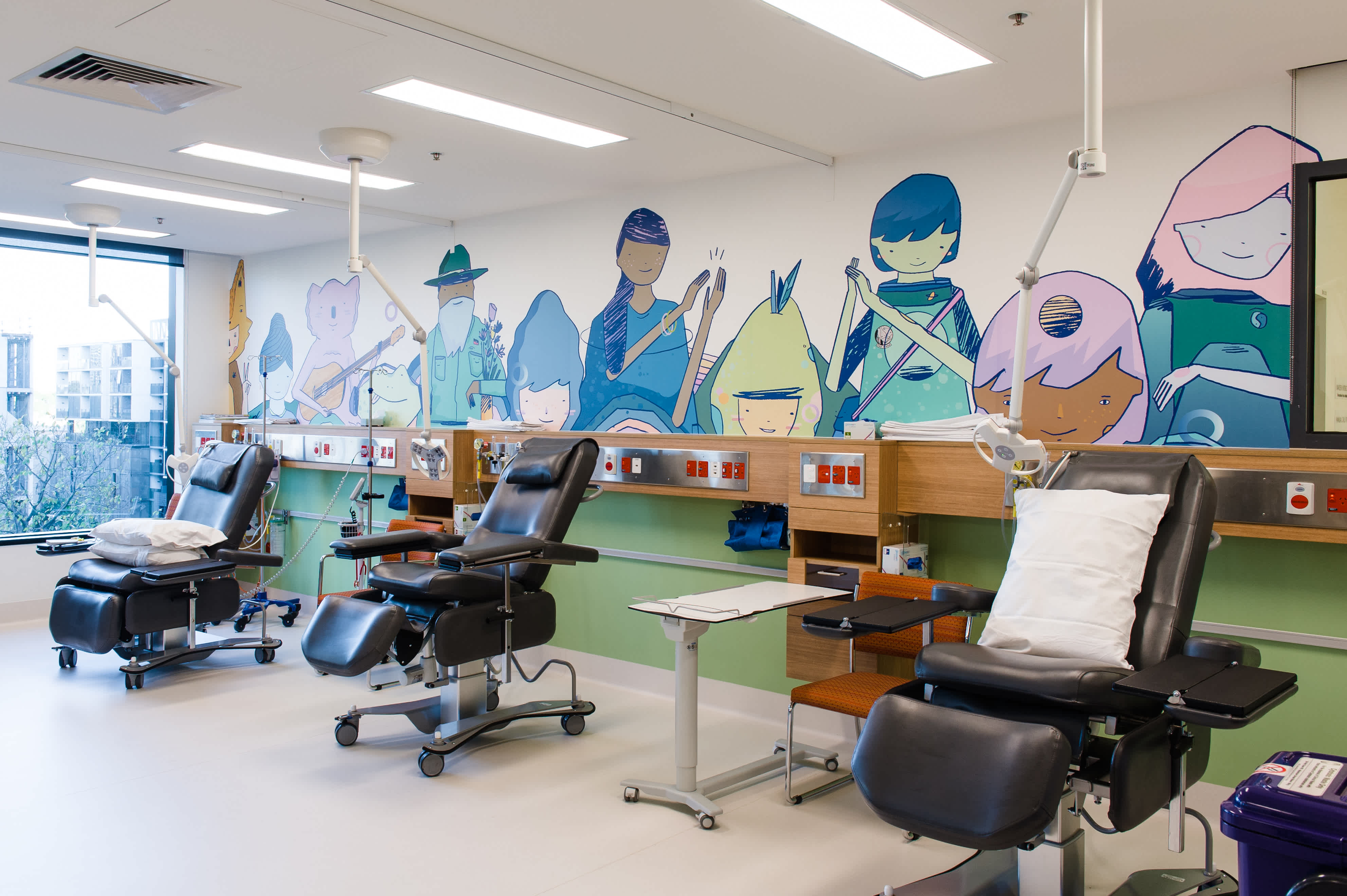 Peter Mac Cancer Centre, illustrated decals.