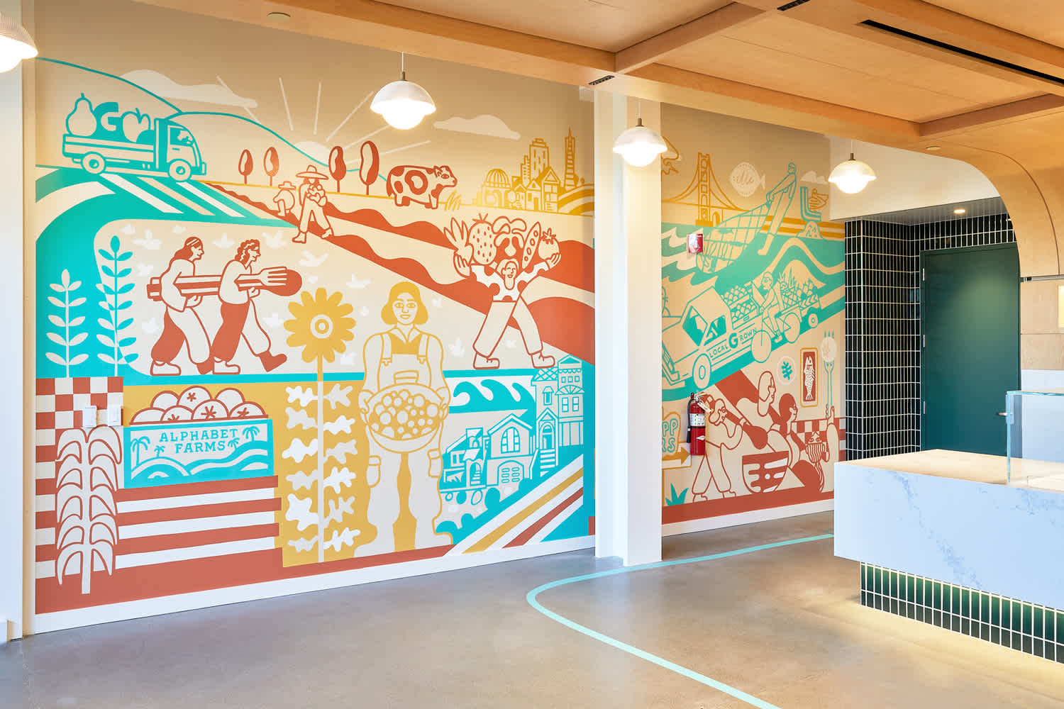 Farm to Table Mural for Google Cafe