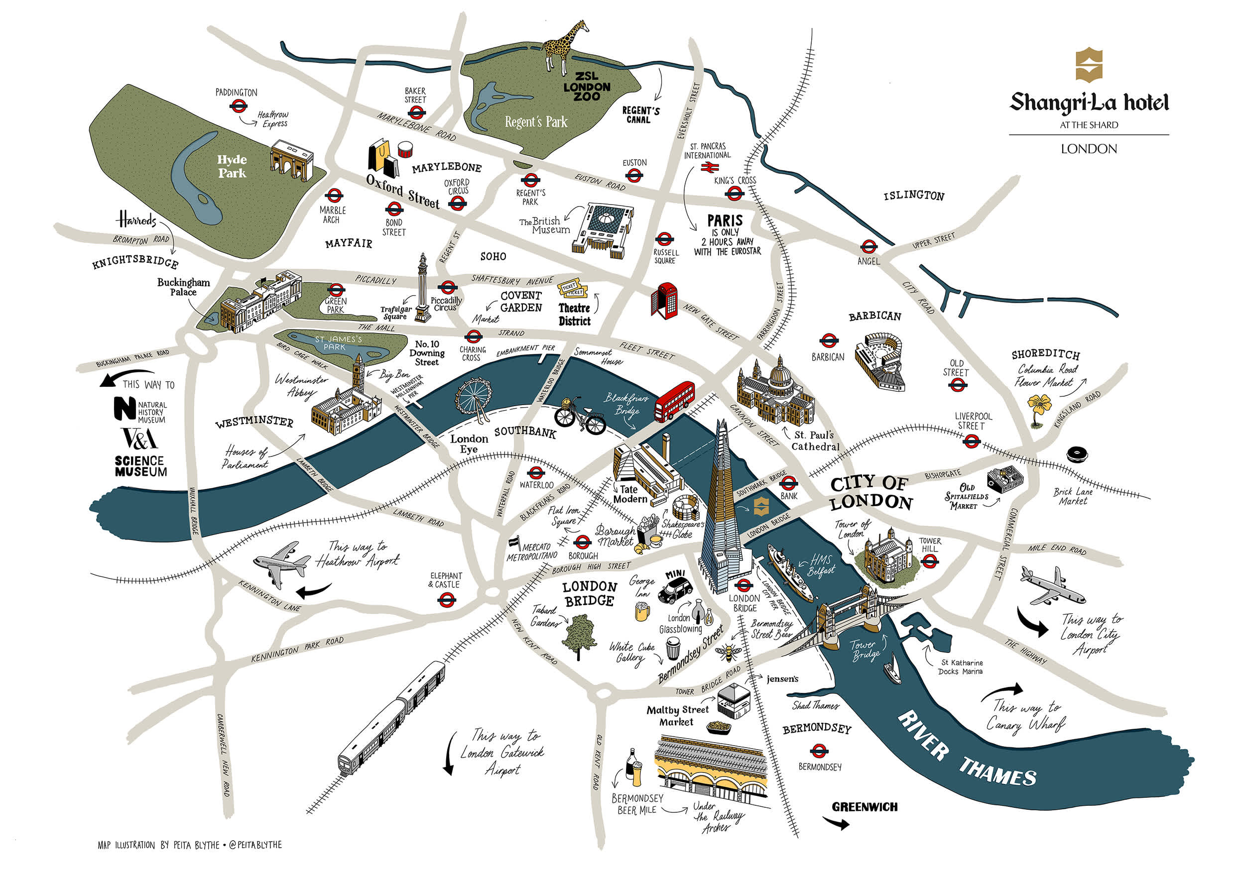 Shangri-La London Hotel Map
