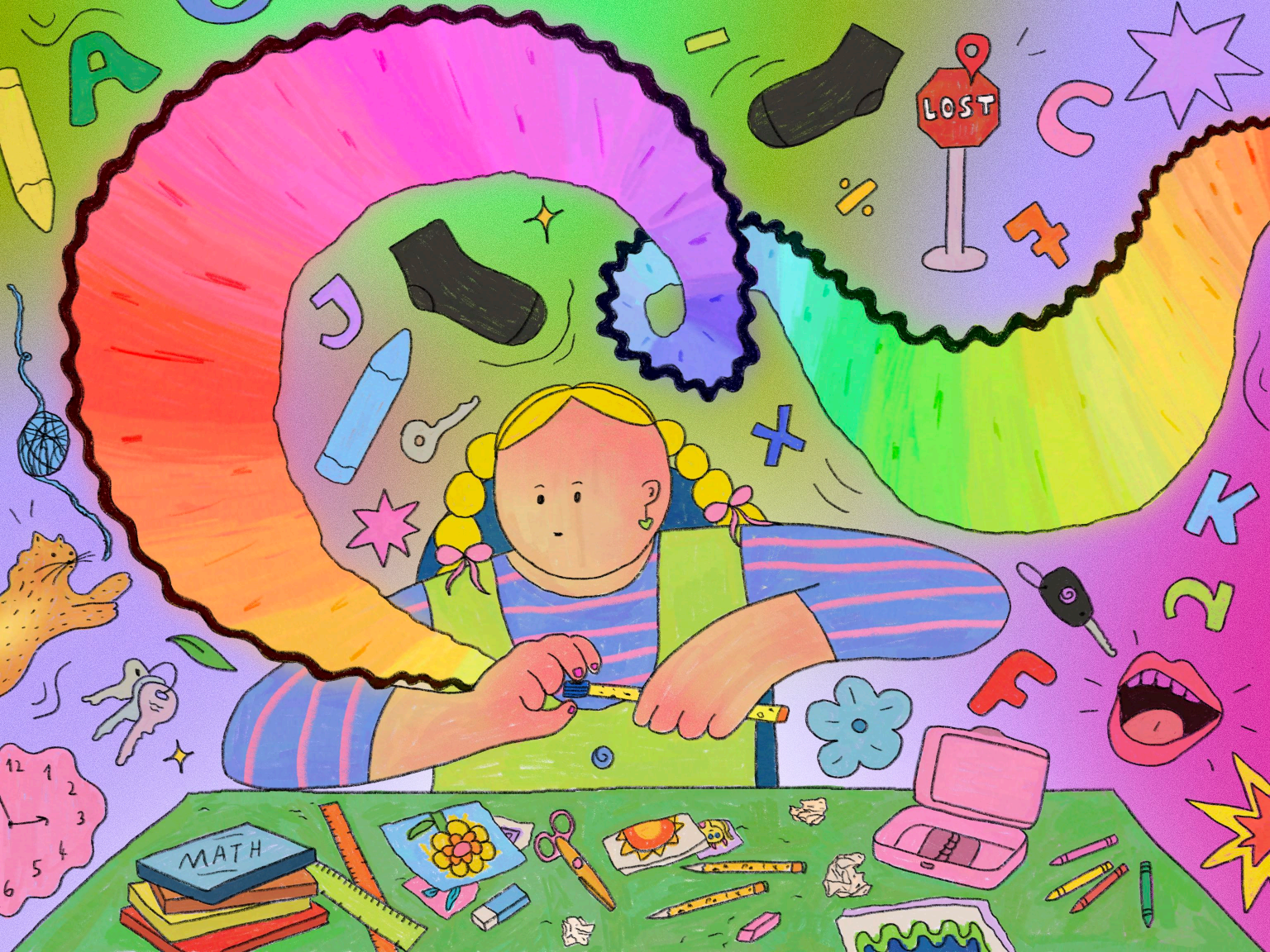 editorial illustration on adhd
