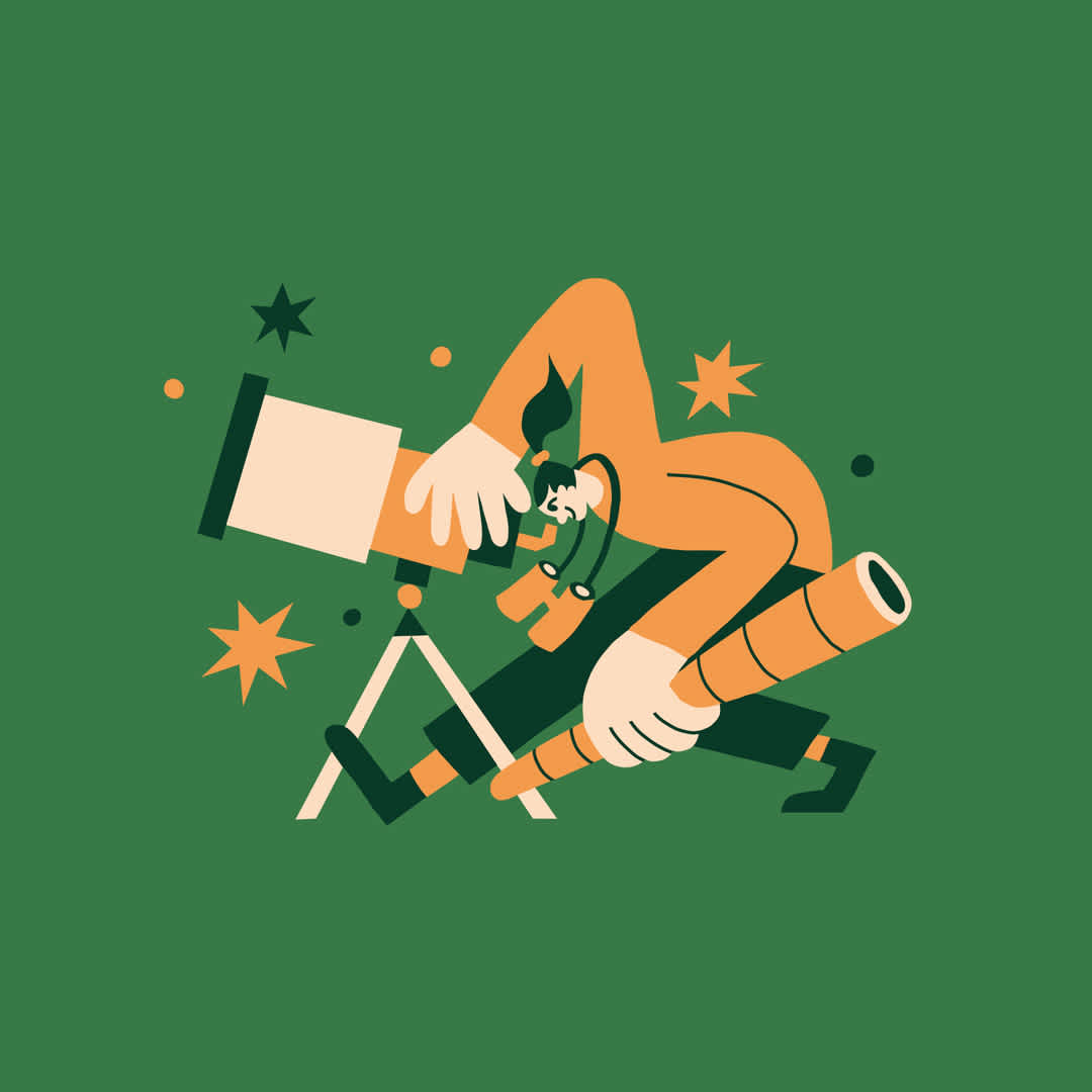 Star gazer spot illustration