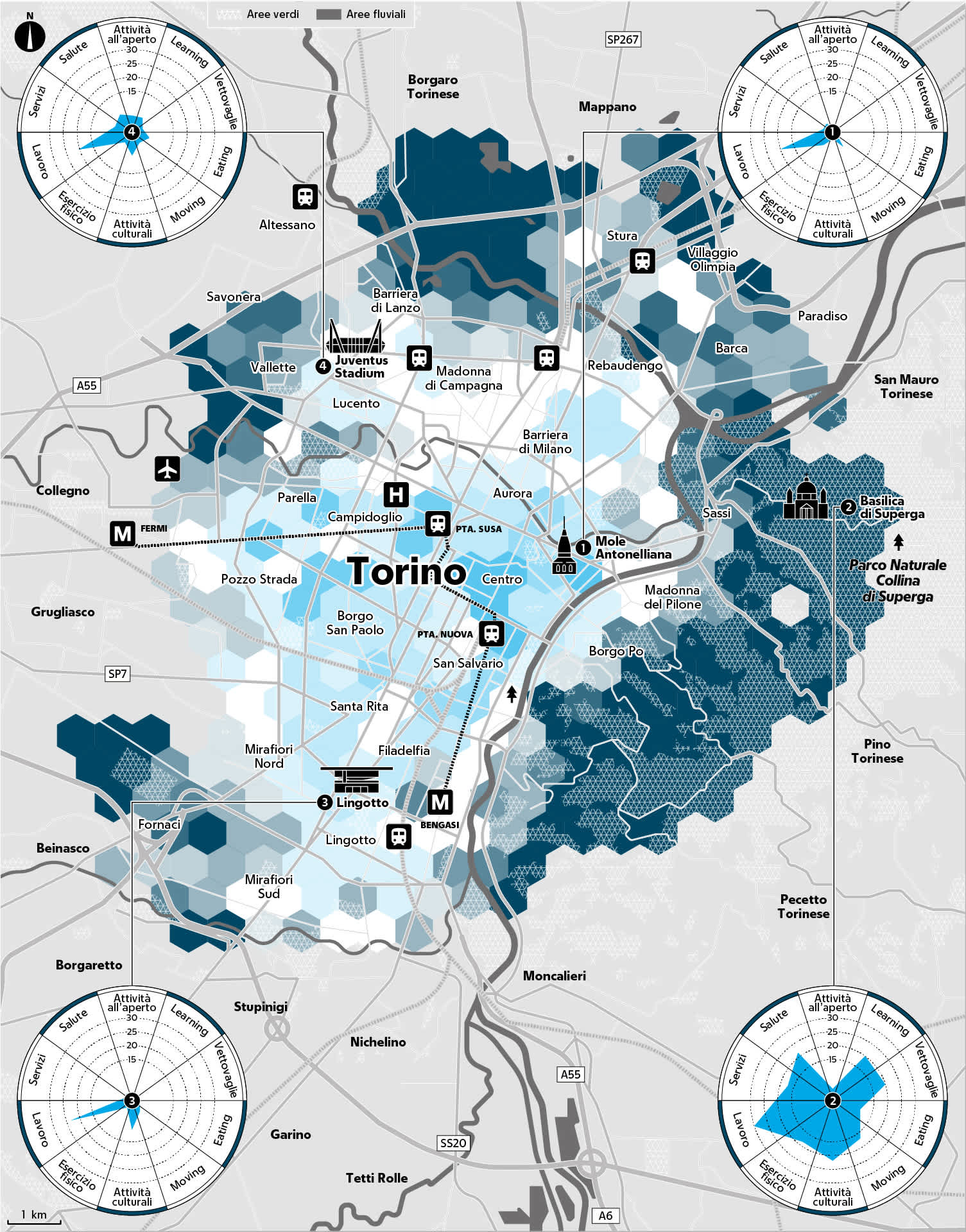 Turin map, la Repubblica