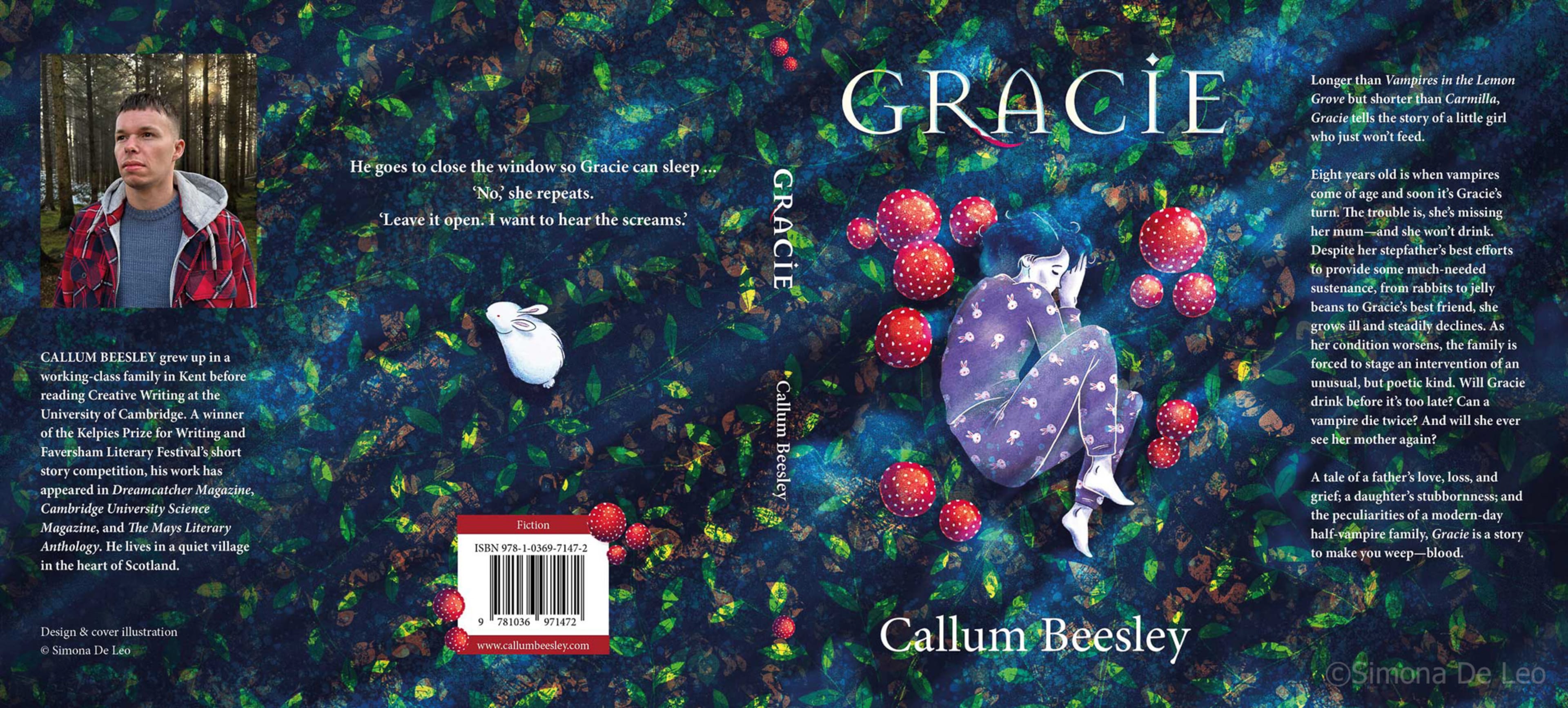Book cover illustration and design for "GRACIE" A novel by Callum Beesley